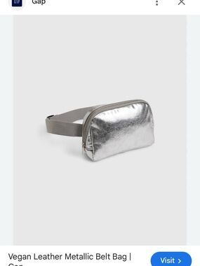 GAP Vegan Leather Metallic Belt Bag - Silver
